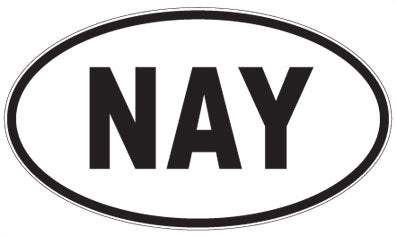 NAY - 3 Letter Initials Oval Sticker