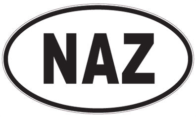NAZ - 3 Letter Initials Oval Sticker