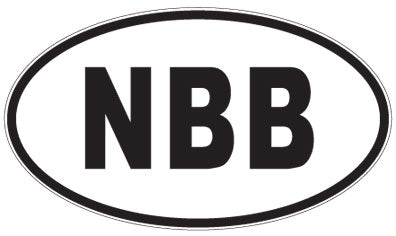 NBB - 3 Letter Initials Oval Sticker