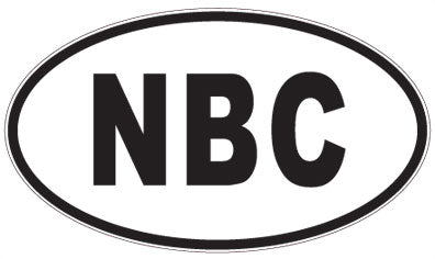 NBC - 3 Letter Initials Oval Sticker