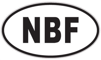 NBF - 3 Letter Initials Oval Sticker