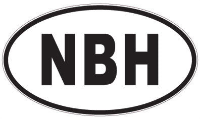 NBH - 3 Letter Initials Oval Sticker