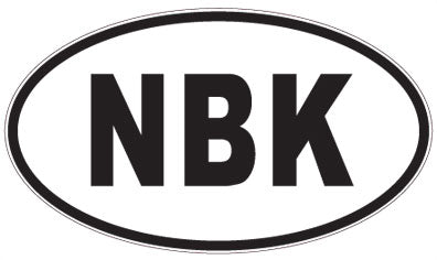NBK - 3 Letter Initials Oval Sticker