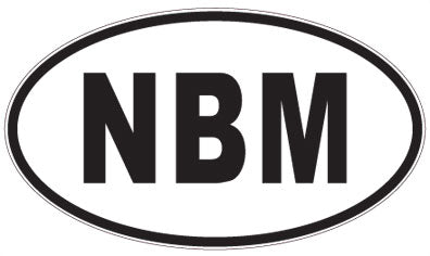 NBM - 3 Letter Initials Oval Sticker