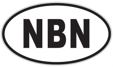 NBN - 3 Letter Initials Oval Sticker