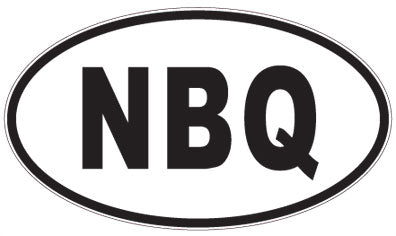 NBQ - 3 Letter Initials Oval Sticker