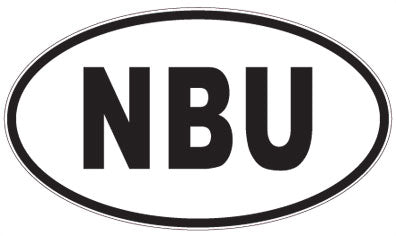 NBU - 3 Letter Initials Oval Sticker