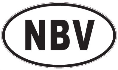 NBV - 3 Letter Initials Oval Sticker