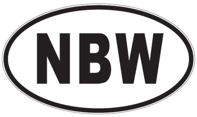 NBW - 3 Letter Initials Oval Sticker
