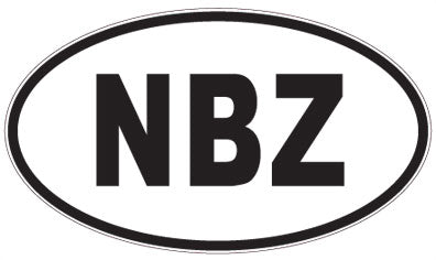 NBZ - 3 Letter Initials Oval Sticker