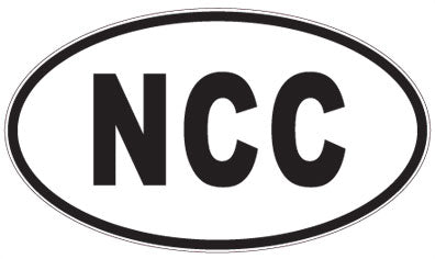 NCC - 3 Letter Initials Oval Sticker