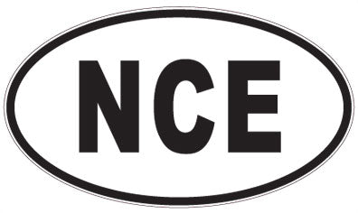 NCE - 3 Letter Initials Oval Sticker