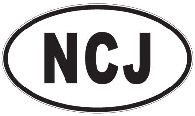 NCJ - 3 Letter Initials Oval Sticker