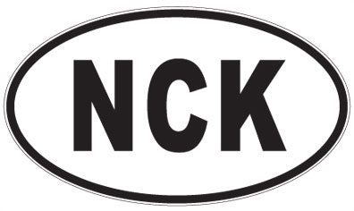 NCK - 3 Letter Initials Oval Sticker