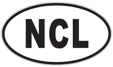 NCL - 3 Letter Initials Oval Sticker