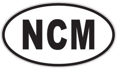 NCM - 3 Letter Initials Oval Sticker