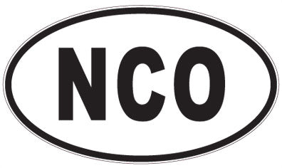 NCO - 3 Letter Initials Oval Sticker