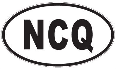 NCQ - 3 Letter Initials Oval Sticker