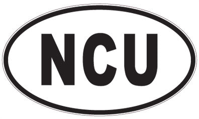 NCU - 3 Letter Initials Oval Sticker