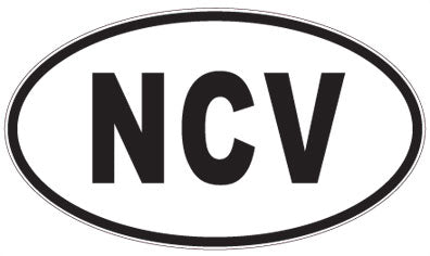 NCV - 3 Letter Initials Oval Sticker
