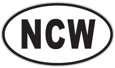 NCW - 3 Letter Initials Oval Sticker