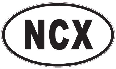 NCX - 3 Letter Initials Oval Sticker
