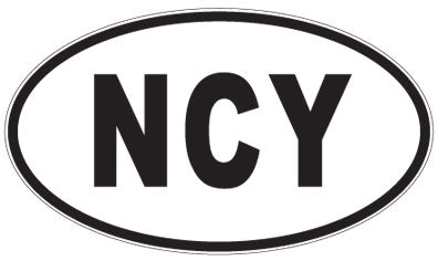 NCY - 3 Letter Initials Oval Sticker