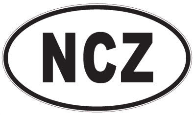 NCZ - 3 Letter Initials Oval Sticker