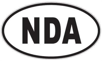 NDA - 3 Letter Initials Oval Sticker