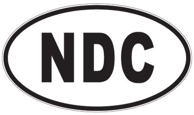 NDC - 3 Letter Initials Oval Sticker