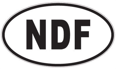 NDF - 3 Letter Initials Oval Sticker