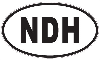 NDH - 3 Letter Initials Oval Sticker