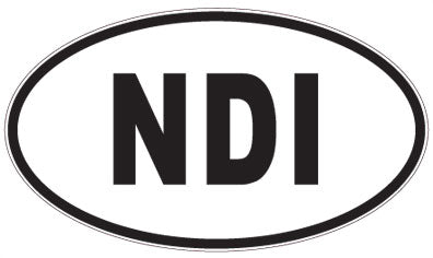 NDI - 3 Letter Initials Oval Sticker