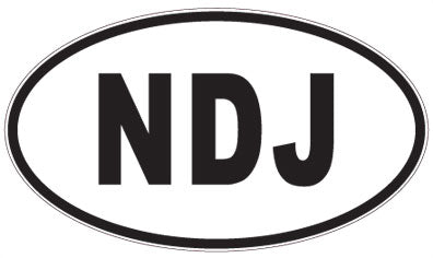 NDJ - 3 Letter Initials Oval Sticker