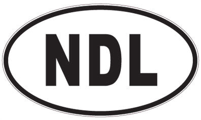 NDL - 3 Letter Initials Oval Sticker