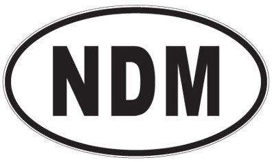 NDM - 3 Letter Initials Oval Sticker