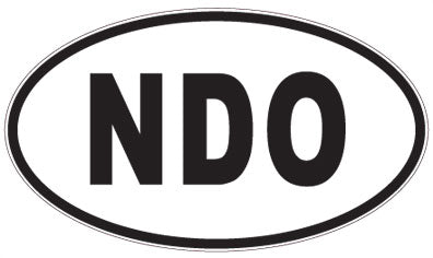 NDO - 3 Letter Initials Oval Sticker