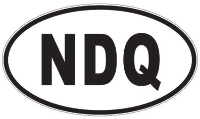 NDQ - 3 Letter Initials Oval Sticker
