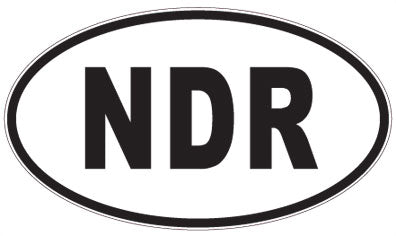 NDR - 3 Letter Initials Oval Sticker