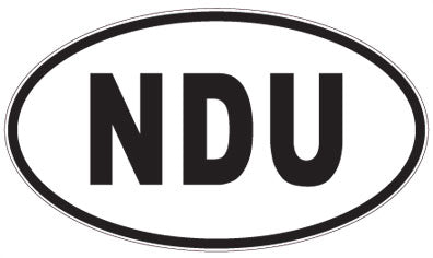 NDU - 3 Letter Initials Oval Sticker