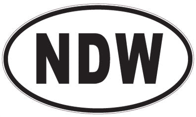NDW - 3 Letter Initials Oval Sticker