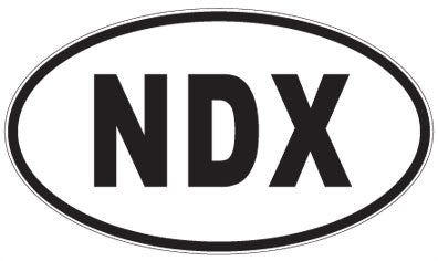 NDX - 3 Letter Initials Oval Sticker