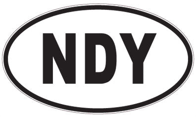 NDY - 3 Letter Initials Oval Sticker