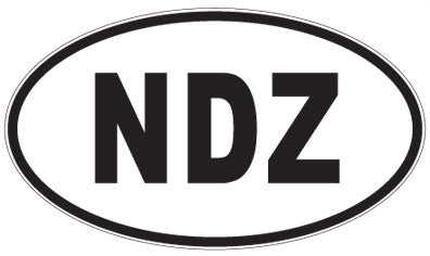 NDZ - 3 Letter Initials Oval Sticker