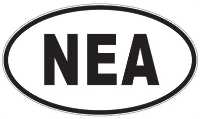 NEA - 3 Letter Initials Oval Sticker