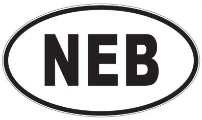 NEB - 3 Letter Initials Oval Sticker