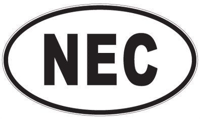NEC - 3 Letter Initials Oval Sticker