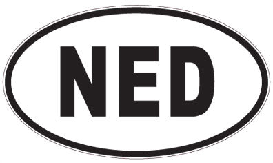 NED - 3 Letter Initials Oval Sticker