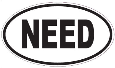 NEED - Oval Sticker