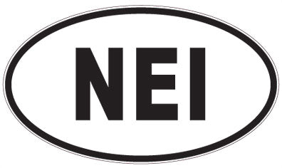 NEI - 3 Letter Initials Oval Sticker